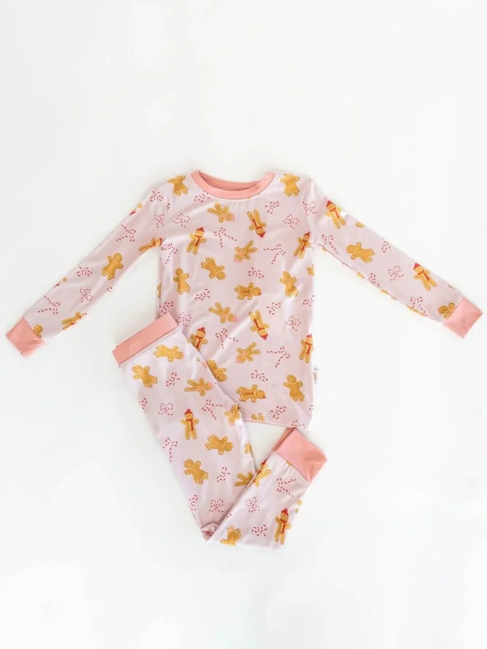 Toast + Jams Bamboo Pajamas 5/6 | Pink Gingerbread Kids 2-Piece Set NWT